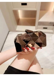 Moonlit EveBag 1pc Fashionable Metal Hardware Unique Shaped Evening Clutch Bag Party Bag Wedding Bag Chain Bag Formal Dress Bag Bride s Bag