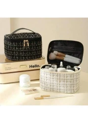 Makeup Bag With Light Up Mirror Travel Cosmetic Case Box 3 Color LED Lighted Mirror With Adjustable Brightness Waterproof Leather Adjustable Dividers Brush Organizer PU Leather Suitable For Girls And