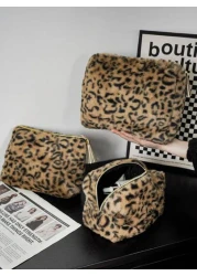 Large Capacity Multifunction Travel Toiletry Bag Leopard Print Cosmetic Bag Portable Skincare And Toiletries Bag Pencil Case Makeup Brushes Storage Bag Women Handbag Makeup Pouch For Lipstick Makeup C