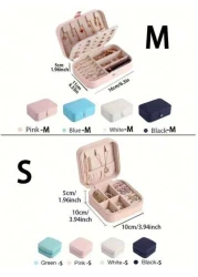 1pc Portable Travel Jewelry Box Fashion Zipper Jewelry Case Mini Ring Box Waterproof PU Leather Storage Bag Jewelry Organizer And Container With Velvet Lining For Rings Earrings Pendants Necklaces Bra