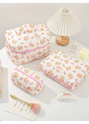 1 Piece Large Capacity Women Makeup Bag Fashion Sweet Style Cosmetic Bag Set Printed Wash Bag Sorting Storage Bag Vanity Organizer Beauty Case Zipper Pouch Makeup Bag Toiletry Bag Versatile Storage Ba
