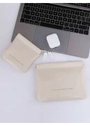 حقيبة مستحضرات التجميل متعددة الاستخدامات صغيرة مزينة بالترتر، حقيبة نسائية كبيرة السعة لتخزين كبلات البيان