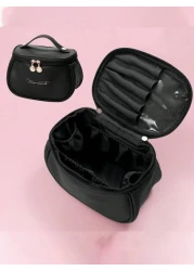 1pc Travel Makeup Bag Multi Layer Compartment Makeup Organizer Bag For Cosmetics Skincare Toiletries Portable Makeup Case Pouch For Lipstick Brushes Eyeshadow Mirror Eyeliner Lip Gloss Skincare Toothb