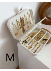 1 حالة منظم مجوهرات محمولة ، صندوق مكياج متعدد الوظائف ، صينية مكياج ، صندوق عرض مجوهرات سفر كبير السعة قابل لل