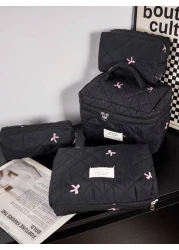 حقيبة تجميل ذات سحّاب ومفصل واحد، حقيبة تخزين مستحضرات التجميل، حقيبة تخزين سماعات وفوط نسائية، مجموعة حقائب