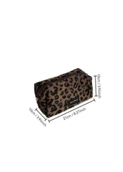 New Leopard Print Cosmetic Bag Lipstick Case Large Capacity Makeup Organizer Versatile Design Summer Travel Vacation Home Bathroom Decor Holiday Makeup Organizer