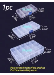 1pc Transparent Mesh Jewelry Box Multi Cell Detachable Travel Storage Box Jewelry Display Box Antioxidant Waterproof Dustproof Large Capacity Suitable For Rings Earrings Pendant Nail Jewelry Gifts For