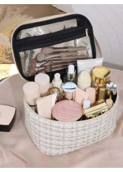 حقيبة يد أنيقة للمساحيق والمكياج، مُنظم حقيبة المساحيق، حقيبة المستلزمات الشخصية، حقيبة مساحيق للسفر، حقيبة