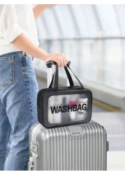 3 1pc Large Capacity Waterproof Makeup Bag Double Layer Cosmetic Bag Multifunctional Travel Organizer Bag Portable Toiletry Bag For Cosmetics Brushes Skincare Products Makeup Organizer