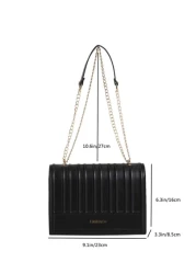 Letter Graphic Flap Chain Square Bag Small Minimalist