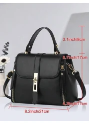 PLANEE Lightweight Business Clamshell Square Bag With Top Handle Shoulder Small Bag Fashionable Crossbody Bag High End Solid Color Small Square Bag Classic Versatile Commuter Small Bag Ideal For Offic