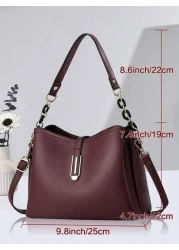 Fashion Solid Color Women s Handbag Women s Chain Crossbody Bag Anti Theft Shoulder Bag Women s PU Leather Shoulder Bag With Phone Wallet Bucket Bag Bag For Women Elegant Best Mothers Day Gifts Ever