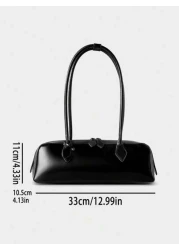 Women 2025 New Niche Design Large Capacity Shoulder Underarm Bag Elegant Long Red Baguette Bag