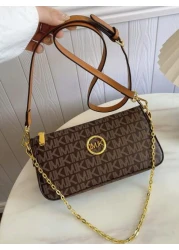 1pc Women s Multicolor Patchwork Square Shoulder Bag Adjustable Strap Letter Chain Decor Crossbody Bag New Design