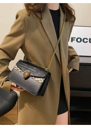 Crocodile Print Women s Retro Chain Small Square Bag Fashionable Versatile Shoulder Crossbody Bag 23 15 9cm Bag For Women Elegant