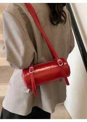 Vintage Red Cylinder Handbag For Women New Premium Niche Style Crossbody Bag Bridal Bag Wedding Bag Valentine S Day Gift