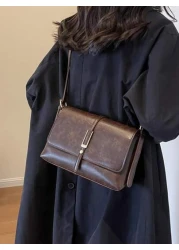 Fashionable Casual Style Solid Color Square Bag Flap Bag Pendant Not Included Suitable For University College Classroom Commute Work Office Festivals Vacation Holiday Party Travel For Women Rookies Wh