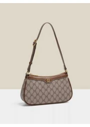 Fashionable Classic And Versatile Solid Color PU Waterproof Fabric Shoulder Bag Metal Buckle Decorative Design Underarm Baguette Bag Full Body Print Design Shoulder Bag Suitable For Shopping Commuting