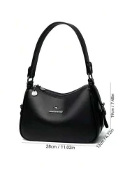 New Women s Simple Shoulder Handbag Daily Commuter Autumn And Winter All In One Bag Soft Portable Storage Bag Armpit Bag Plain Vintage Armpit Bag Premium Texture Bag Young Women s Bag Shoulder Bag Ret