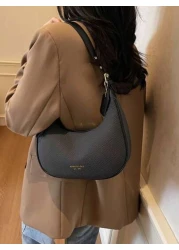 1pc Solid Color PU Leather Shoulder Bag For Women Versatile Crossbody Bag For Commuting Adjustable Shoulder Strap