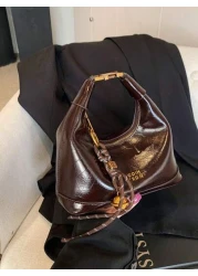 Faux Snake Skin Woven Solid Color PU Leather Minimalist Women Tote Handbag Versatile Style