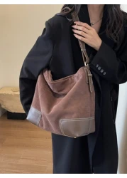 Fashion Casual Versatile Retro Solid Color Women Shoulder Bag