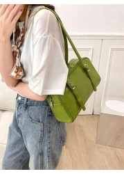 Women s Solid Color Versatile Simple Shoulder Bag For Commuting
