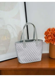 White Fashion Simple Classic Retro Leather Diamond Check Pattern Handbag Casual Women Tote Bag Shoulder Bag Exquisite PU Material Suitable for Parties Work Travel School Shopping Gifts