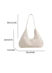 1pc Vintage Minimalist French Underarm Crescent Bag White Fashion Elegant Versatile Shoulder Crossbody Bread Bag For Women