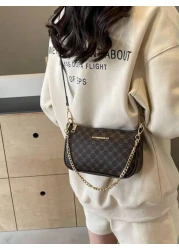 Women s Pu Leather Chain Shoulder Bag With Underarm Design