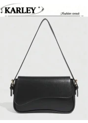 Burgundy Bag Minimalist Solid Color Women Shoulder Bag Flap Shoulder Bag Baguette Bag Handbag Underarm Bag Square Bag 1pc PU Leather Texture Bag Fashion Multi Function Elegant And Sexy Suitable For Ha