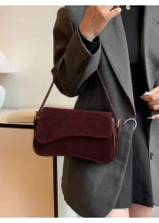 1pc Women Solid Color Matte Leather Backpack Shoulder Crossbody Saddlebag