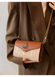 In 2024 The New Fashion Classic Letter Embroidery Printing Design Contrast Design French Baguette Bag Metal Buckle Decoration Design Shoulder Bag Is Suitable For Shopping