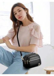 حقيبة يد جلدية فاخرة ذات 3 طبقات، حقيبة كتف للنساء، حقيبة تصميم عالية الجودة