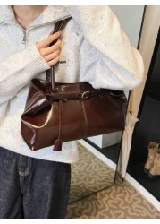 1pc Women s High Capacity Tote Handbags Female Pu Leather Shoulder Bags Handbag Bags For Girl Casual Classic Simple Designer Business Style Bag Fashion Lady Commute Handbags Commuting To Work Black Wh