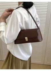 حقيبة صغير موحد اللون قفل دفع رفرف