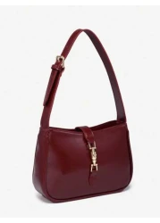 Women s Vintage Elegant Faux Leather Angora Red Buckle Decor Shoulder Armpit Bag Baguette Crossbody Bag Suitable For Work Commute Dates Parties