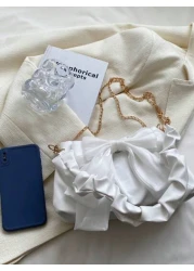 حقيبة خفيفة الوزن مموجة بشكل فيونكة ديكورية للاناث المراهقات و طالبات الجامعة و موظفات المكاتب، مناسبة للمكت