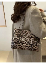 Fashionable Leopard Print Large Capacity Casual Tote Bag Leopard Print Purse For Women Leopard Comeback