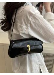 Fashion Simple Casual Pu Flap Underarm Bag Suitable For Shopping Purse Students Young Women Office Women Perfect For Office College Work Business Commuting Outdoor Activities Travelling And Picnic