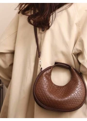 European American Fashion New Women Shoulder Bag Versatile PU Casual Handbag Elegant Shoulder Bag Personality Tote Bag Adjustable Strap Zipper Closure Can Hold Phone Simple Cosmetics Suitable For Ladi