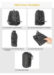 1391pc Portable Multifunctional Sports Backpack Foldable Lightweight Waterproof Nylon Storage Bag For Outdoor Camping Hiking Travel Vacation School Summer Laptop Carry On Business Casual Christmas Hol