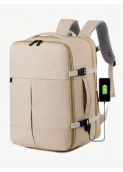 New Fashionable Simple Solid Color Large Capacity Backpack For Business Travel Luggage Bag Short Distance Multi Pocket Business Computer Bag Commuter Backpack
