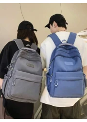  High Capacity Backpack For Teens Casual Nylon School Bag With Adjustable Strap Zipper Closure Polyester Lining Sewing Thread Detail Wet Wipe Clean 33 46inch Shoulder Strap Ideal For Outings