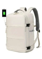 1pc Large Capacity Backpack With Shoe Compartment Casual Backpack With Charging Port Fit For Laptop Hiking Outdoor Sport Students Big Bag Laptop Bag Carry On Backpack Airline Approved Travel Essential