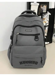 Large Capacity Men s Backpack Stylish And Simple With Multiple Pockets Suitable For Students Versatile Letter Print Commuting Unisex