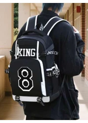 Digital Print Backpack High School College Student Bookbag Contrast Color Casual Versatile Backpack With Large Capacity Multiple Compartments Brand Lightweight Suitable For Men Laptop Sports Travel Us