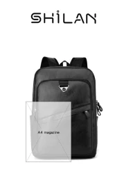 SHILAN High End Men s Business Backpack With Large Capacity And Multiple Functions For Sports Made Of PU Material With Multiple Compartments And Pockets Adjustable Shoulder Straps Suitable For Outdoor