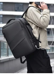 Men Backpack Rucksack Business Backpack With USB Charge Port 1pc Expandable Laptop Backpack Casual Multi Pocket Daypack Large Capacity Fashion Backpack High Quality Waterproof Oxford Male Travel Commu