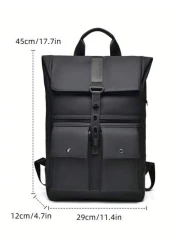 peach tree Multifunctional Large Capacity Business Travel Backpack Versatile School Laptop Backpack PU Leather Minimalist Style Unisex Backpack Suitable For Back To School Travel Hiking Outdoor Activi